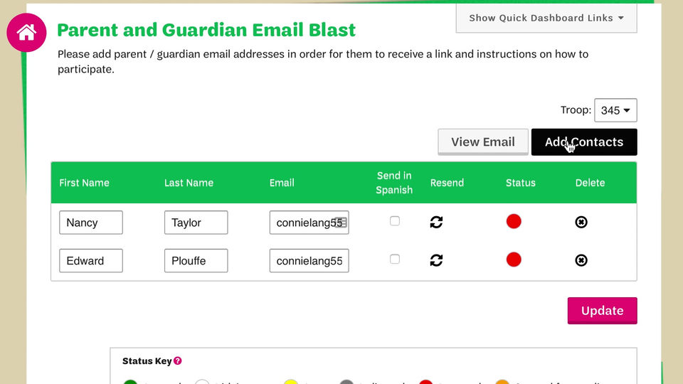 Parent Guardian Email Blast